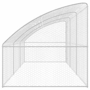 Nowoczesny kojec dla psa ze stali ocynkowanej z siateczkowym dachem - 600 x 200 x 200 cm