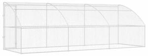 Nowoczesny kojec dla psa ze stali ocynkowanej z siateczkowym dachem - 600 x 200 x 200 cm
