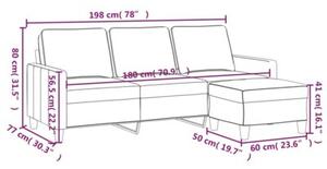 Sofa 3-osobowa z podnÃ³Å¼kiem, jasnoszara, 180 cm, tkaninÄ