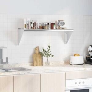 Półka ścienna, 100x30x31 cm, srebrna stal nierdzewna