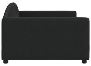 Sofa z funkcją spania, czarna, 100x200 cm, obita tkaniną