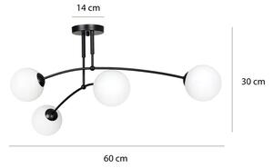 Czarna minimalistyczna lampa sufitowa - D071-Hirtis