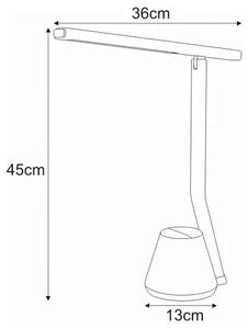 Biała lampka LED na biurko z pojemnikiem - S253-Defis