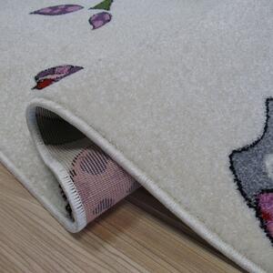 Kremowy dywan dziecięcy w sowy - Kortis