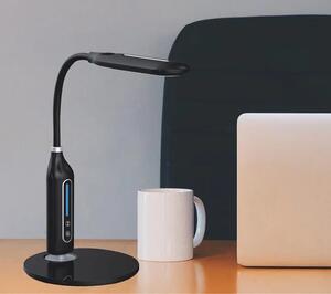 Czarna lampka biurkowa z elastycznym ramieniem - S258-Boldi