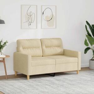 Sofa, 2-osobowa kremowa, 120 cm, tapicerowana tkaninÄ