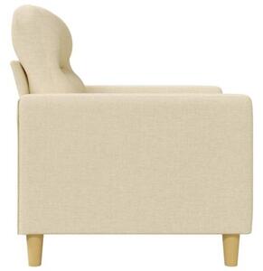 Sofa, 2-osobowa kremowa, 120 cm, tapicerowana tkaninÄ