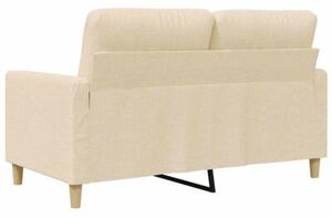 Sofa, 2-osobowa kremowa, 120 cm, tapicerowana tkaninÄ