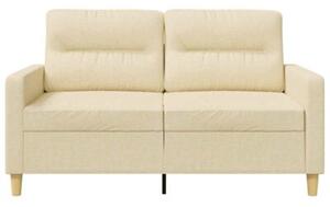Sofa, 2-osobowa kremowa, 120 cm, tapicerowana tkaninÄ