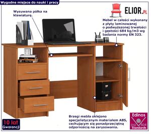 Skandynawskie biurko z szufladami olcha - Delian 2X