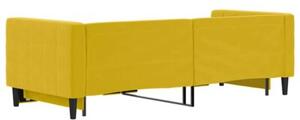 Sofa rozsuwana, żółta, 80x200 cm, aksamit