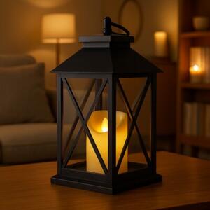 Lampion dekoracyjny LED z imitacją świecy 14 x 30 cm - LAMP56WZ1