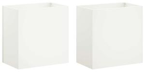 Doniczka ogrodowa 2 szt. Biały 50 x 30 x 50 cm Stal zimnogięta