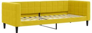 Sofa rozsuwana, żółta, 80x200 cm, aksamit
