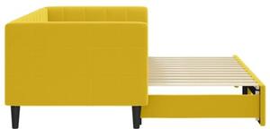 Sofa rozsuwana, żółta, 80x200 cm, aksamit