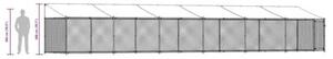 Klatka dla psa, z dachem i drzwiami, szara, 12x2x2 m, stal