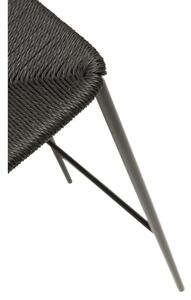 Czarny hoker ze stalowymi nogami DAN-FORM Stiletto, wys. 68 cm