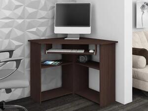 Narożne małe biurko biurowe z półkami pod komputer wenge - Javens