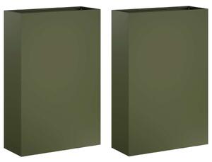 Doniczka ogrodowa 2 szt. Oliwkowy zielony 40 x 20 x 75 cm