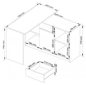 Klasyczne biurko z półkami wenge - Klemin 4X