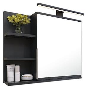 Szafka łazienkowa z lustrem i oświetleniem LED Better Home 60x50x14 cm Czarny mat