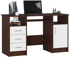 Komputerowe biurko z szufladami wenge + biały - Delian 2X