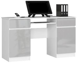 Komputerowe biurko biały + metalik polysk - Ipolis 3X
