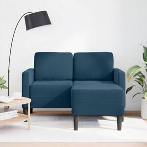 Sofa 2-osobowa z leÅ¼ankÄ w ksztaÅcie litery l, niebieska