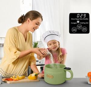 Multicooker Elektryczny Garnek Do Gotowania Ryżowar Wielofunkcyjny 1.6L (Zielony)