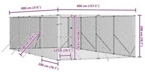 Kojec zewnętrzny dla psa, 4x8x2 m, stal galwanizowana