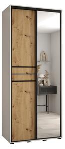 Szafa przesuwna wysoka Davos 11 120, gł. 60 cm biały + artisan + czarny