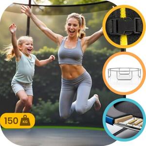 Trampolina ogrodowa 404cm 13ft drabinka siatka wew. Neo-Sport
