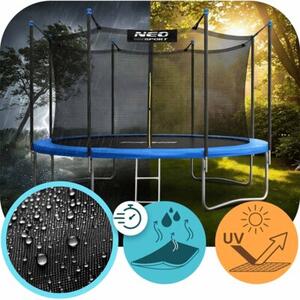 Trampolina ogrodowa 404cm 13ft drabinka siatka wew. Neo-Sport