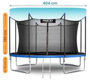 Trampolina ogrodowa 404cm 13ft drabinka siatka wew. Neo-Sport