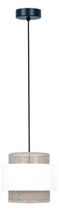 Biało-beżowa lampa wisząca abażurowa boho - A518-Sozi