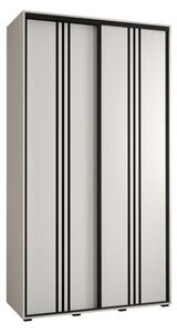 Szafa przesuwna wysoka Davos 6 140, gł. 60 cm biały + biały + czarny