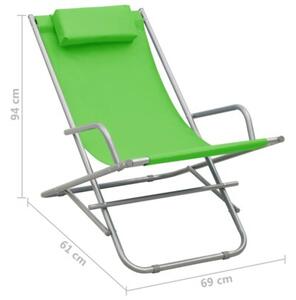 Krzesła bujane, 2 szt., stal, zielone