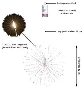 Świąteczne oświetlenie meteorowe - 180 diod LED, biała ciepł