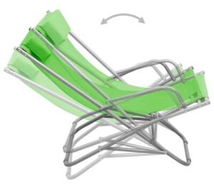 Krzesła bujane, 2 szt., stal, zielone