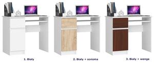 Białe biurko proste z szufladą - Strit 3X