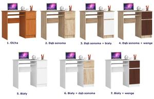 Białe biurko klasyczne 90 cm z półkami i szufladą - Strit 4X