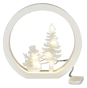 Świąteczna dekoracja LED Bałwanek, średnica 15 cm,ciepła biel
