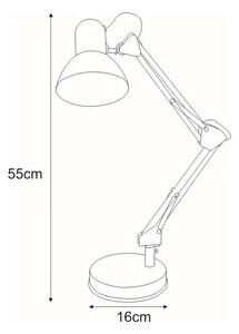 Srebrna biurowa lampa na biurko - S273-Terla