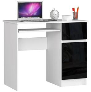 Młodzieżowe nowoczesne biurko biało - czarne z półkami połysk Strit 6X