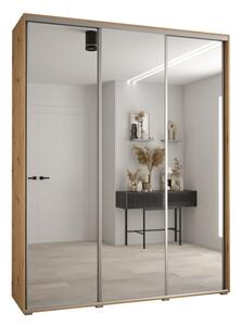Szafa przesuwna wysoka Davos 2 200, gł. 60 cm artisan + artisan + srebrny