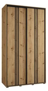 Szafa przesuwna wysoka Davos 6 130, gł. 45 cm artisan + artisan + czarny