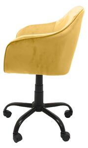 Żółty tapicerowany fotel obrotowy - Levros