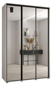 Szafa przesuwna wysoka Davos 2 150, gł. 45 cm biały + biały + czarny