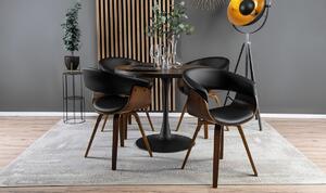 Krzesło tapicerowane z drewna giętego do jadalni ohio czarne ekoskóra