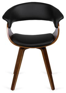 Krzesło tapicerowane z drewna giętego do jadalni ohio czarne ekoskóra